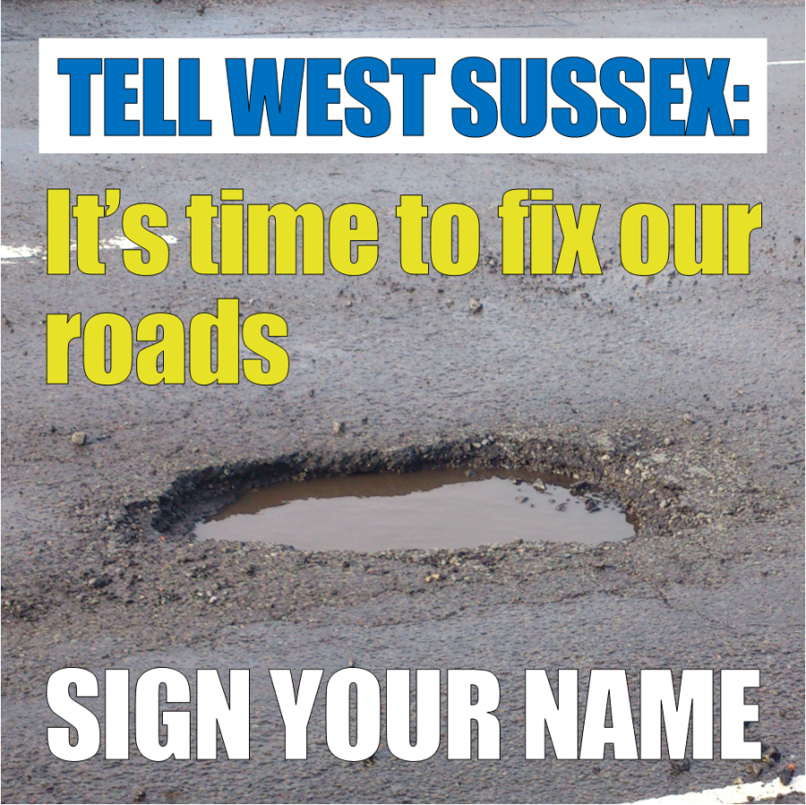 Labour candidates launch petition to fix West Sussex’s broken roads